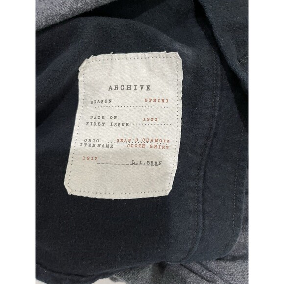LL Bean Men’s Signature Chamois Button Down Shirt Size Medium Slim Black Gray - Picture 6 of 9
